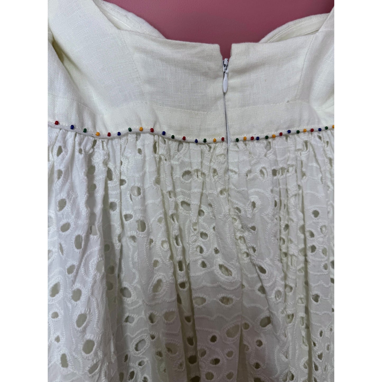 Farm Rio Off-White 3D Flower Maxi Dress Size Small