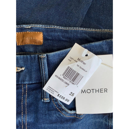 Mother High Waisted Looker Blue Size 25 Skinny Zip Fly Denim Stretch Pockets