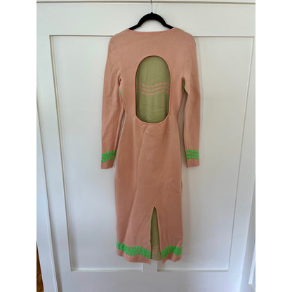 NEW The Wolf Gang Venaya Knit Midi Dress in Pink Size Medium