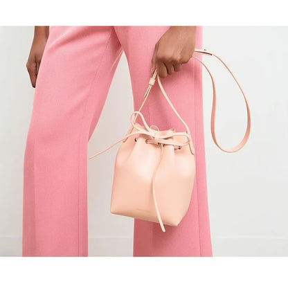 NEW Mansur Gavriel Saffiano Mini Bucket Bag in Dahlia Pink