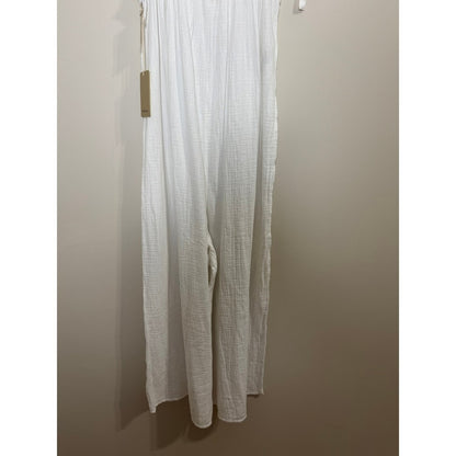 Wilfred Free Aritzia White Sail Jumpsuit Cotton Gauze Tie Shoulder Wide Leg XS