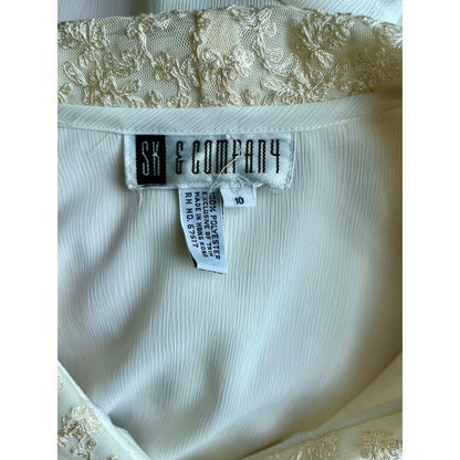 SK & Company‎ Short Sleeve Blouse Lace Collar Size 10