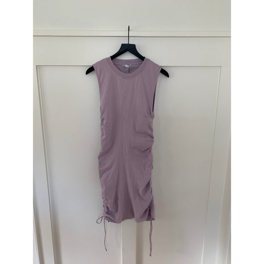Zara Mini Tank Dress in Lavender Large Bodycon Jersey Knit Ruched Stretch Party