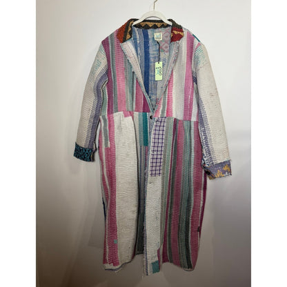 Jaded Gypsy Patchwork Quilted Duster Coat Long Sleeve Boho Festival