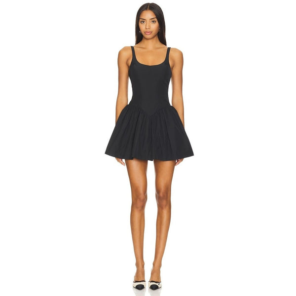 Amanda Uprichard Black Bubble Hem Mini Dress Sleeveless Cocktail XS