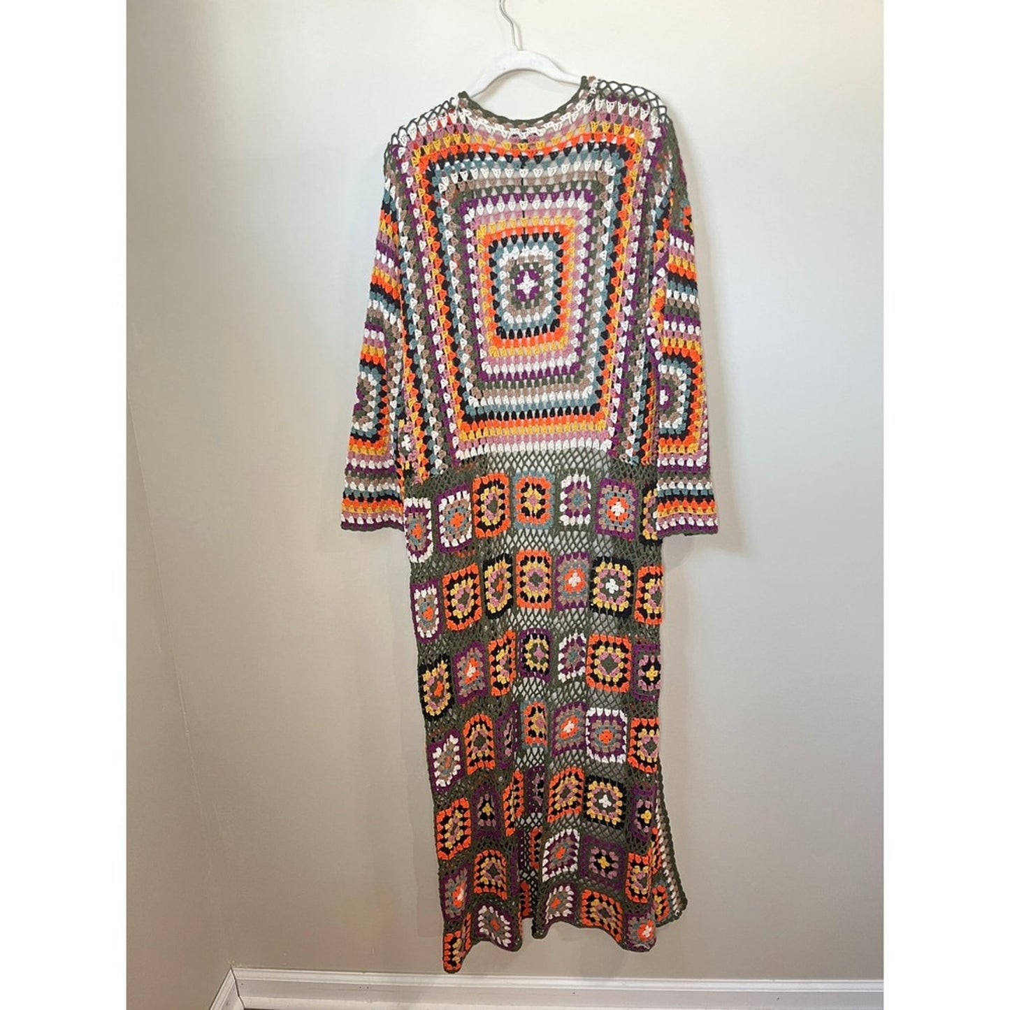 Jaded Gypsy Desert Sunset Duster Crochet Maxi Kimono One Size O/S