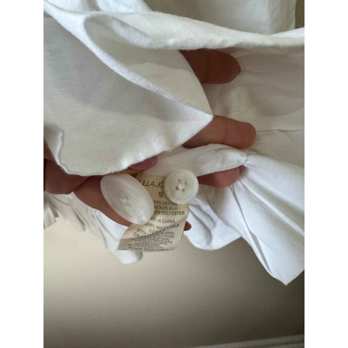 Ulla Johnson White Cotton Linen Puff Sleeve Peplum Blazer Jacket Size S