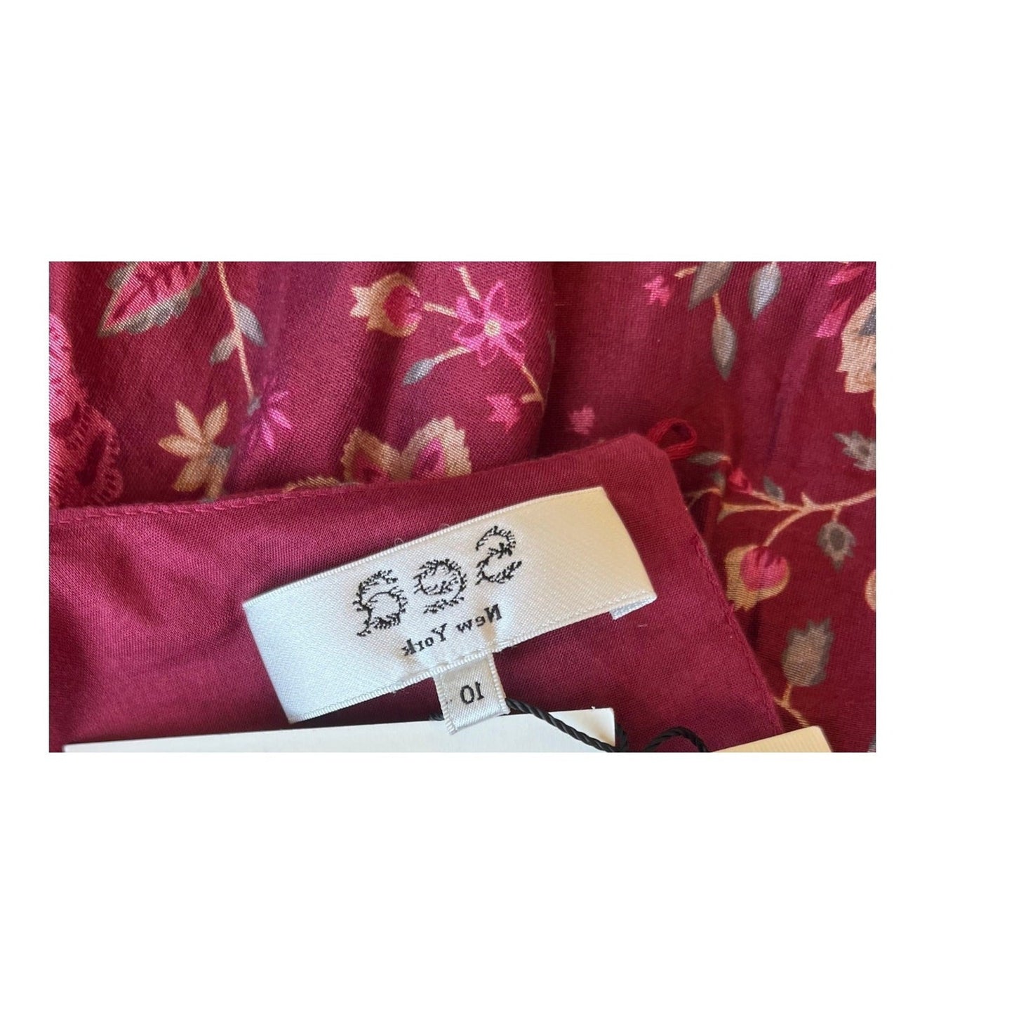Sea New York Famke Print Puff Sleeves Dress Magenta Size 10