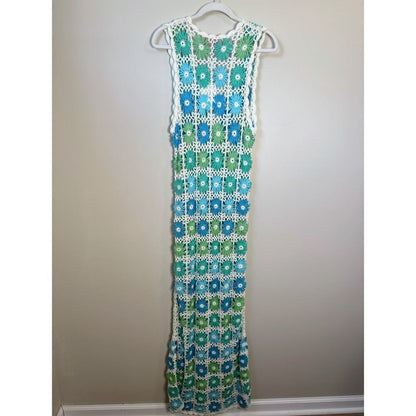 NEW NWT Show Me Your Mumu Vacay Crochet Coverup Maxi Blue Size‎ XXL