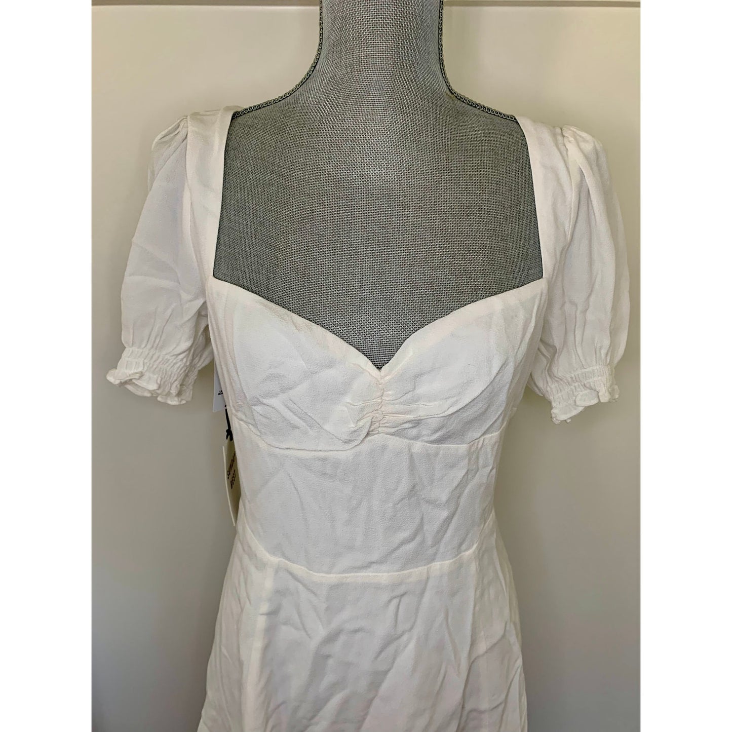 Sunday Best Tinsley Mini Dress in Light Birch Size 8 Short Sleeve Lined Party