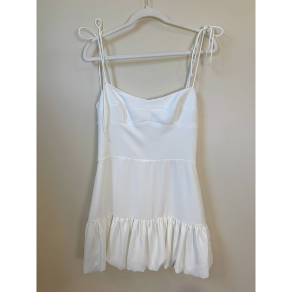 NEW NWT Amanda Uprichard Ivy Bubble Skirt Mini Dress White Size Medium