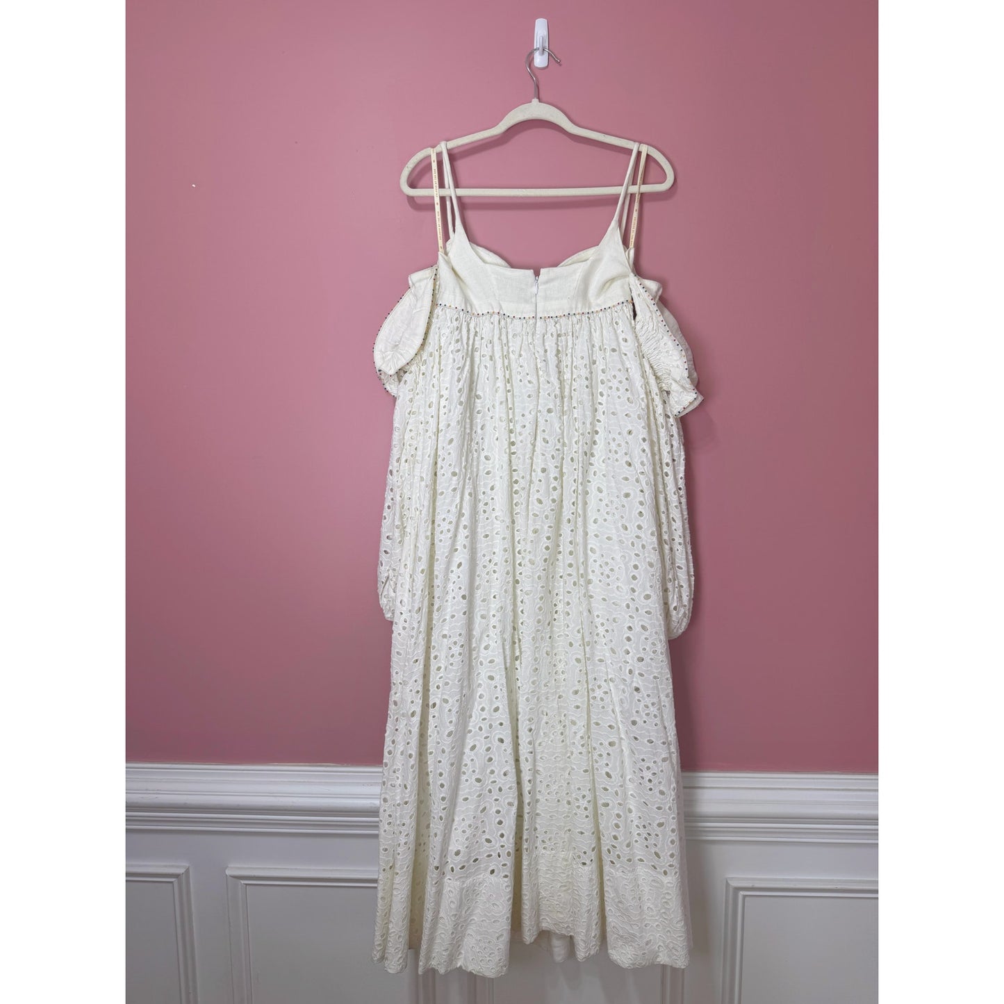 Farm Rio Off-White 3D Flower Maxi Dress Size Small