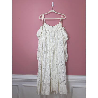 Farm Rio Off-White 3D Flower Maxi Dress Size Small