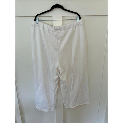 NEW NWT Eileen Fisher Organic Cotton Wide Leg Crop Pant White Size 1X