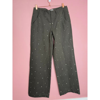 Free People Embellished Suit Set in Gray Size 4 Studded Relaxed Mid-Rise Pockets