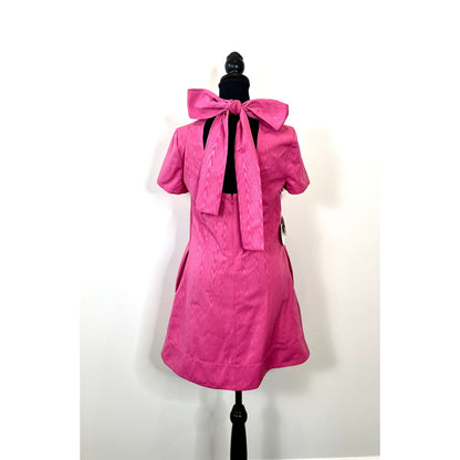 STAUD Mini Ilana Mini Dress in Lollipop Pink Sz XS A-Line Short Sleeve Mock Neck