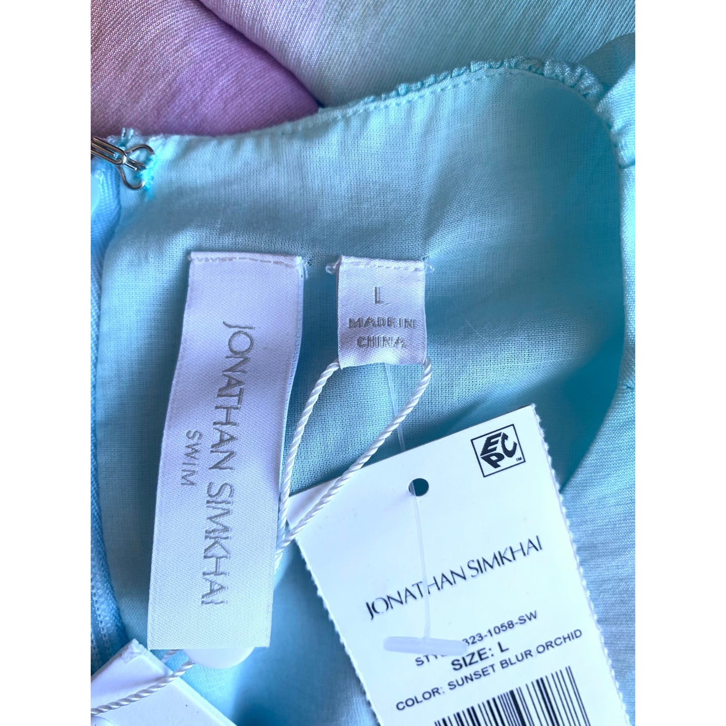 Jonathan Simkhai Alfie Maxi Dress in Sunset Blur Orchid Large Tie Dye Lined