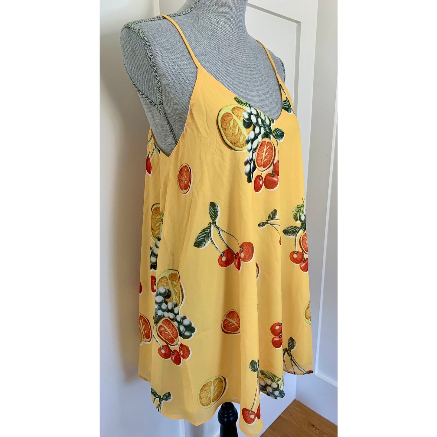Show Me Your Mumu Citrus Mini Dress in Yellow Medium Graphic Print Sleeveless