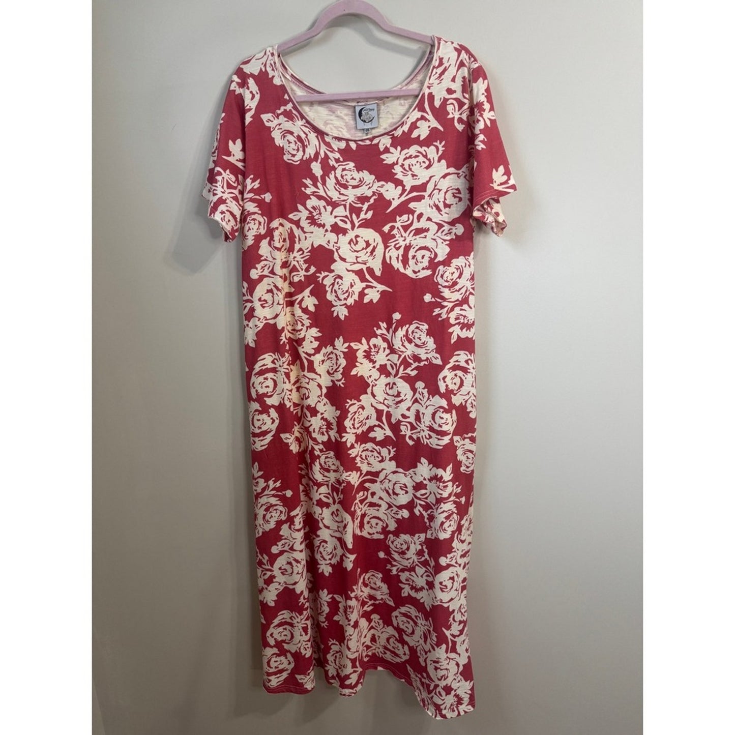 Jaded Gypsy Weekend Wanderer Maxi Dress Pink Rose Print Short Sleeve Boho