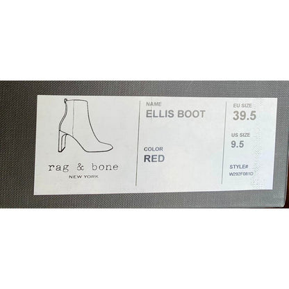 Rag‎ & Bone Ellis Boot in Red Size 9.5 Snakeskin Embossed Side Zipper High Heel