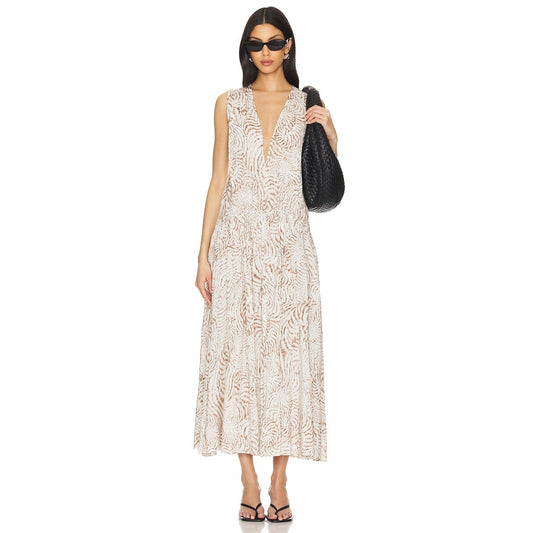Anine Bing Mia Maxi Dress in Seashell Size Large