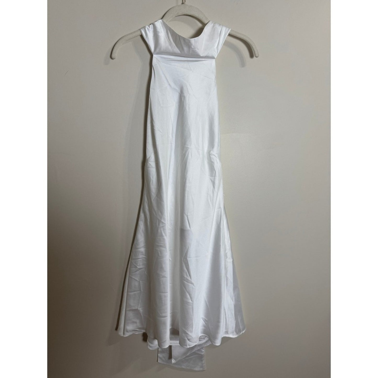 SHOW ME YOUR MUMU LISA MINI DRESS WHITE SATIN SIZE LARGE