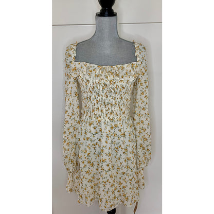 Reformation Morris Mini Dress in Adagio Floral Sz 12 Long Sleeve Pullover Lined