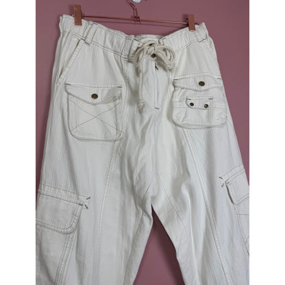 Free People Birch Denim Wide-Leg Pants Ivory Size Medium