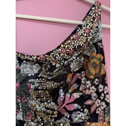 Mac Duggal Floral Embellished One Shoulder Dress Size 2‎ STYLE 49574