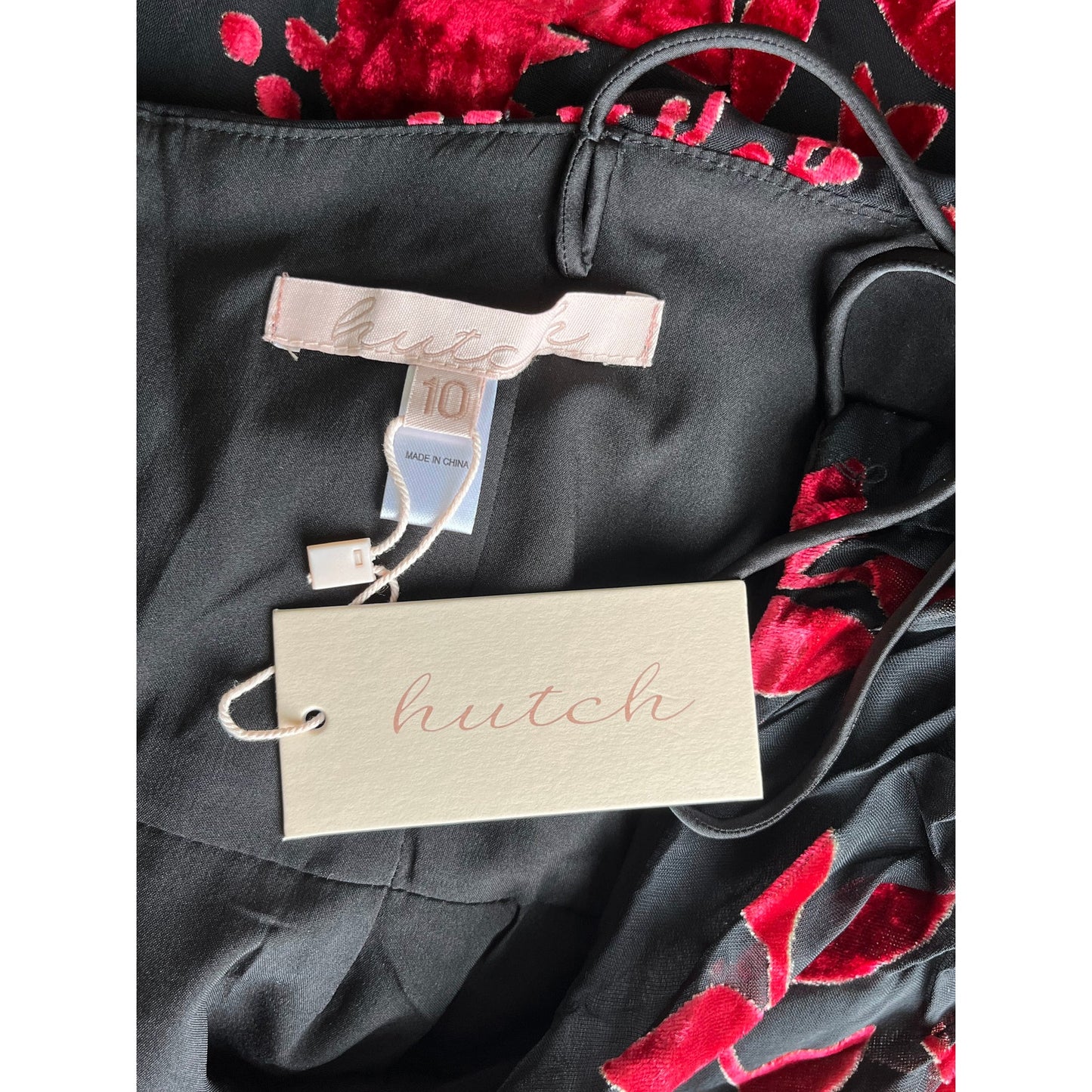 NEW NWT Hutch Anthropologie Tylia Floral Velvet Midi Dress Size 10