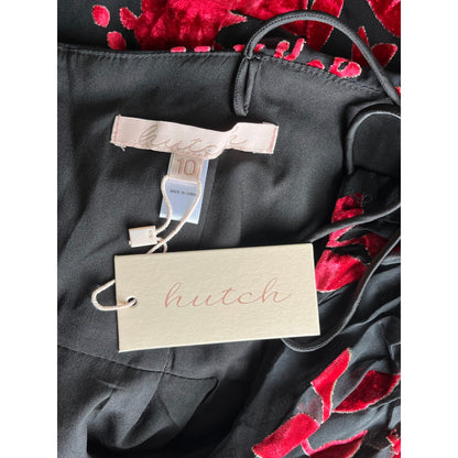 NEW NWT Hutch Anthropologie Tylia Floral Velvet Midi Dress Size 10