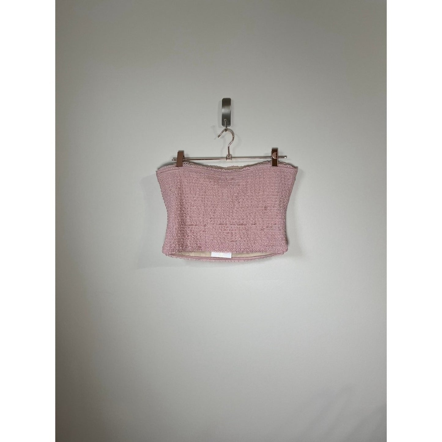 Show Me Your Mumu Nicki Tube Top & Niki Shorts Set Pink Textured L