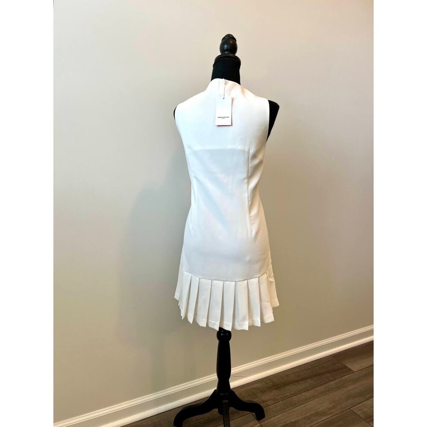 Amanda Uprichard Mesha Mini Dress in‎ Ivory Size XL Sleeveless Button Front