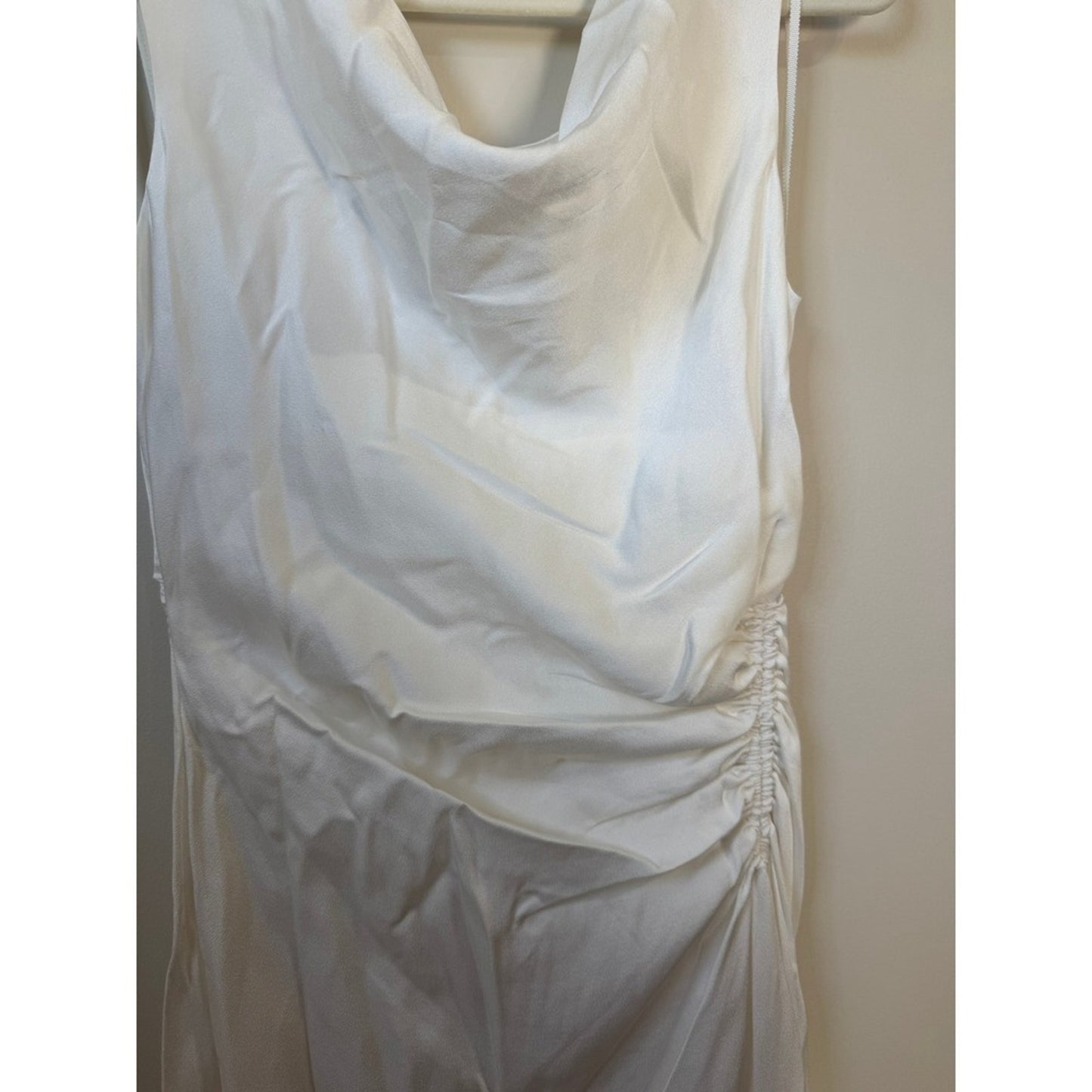 A.L.C. White Cowl Neck Ruched Maxi Dress Sleeveless Gown Bridal Event