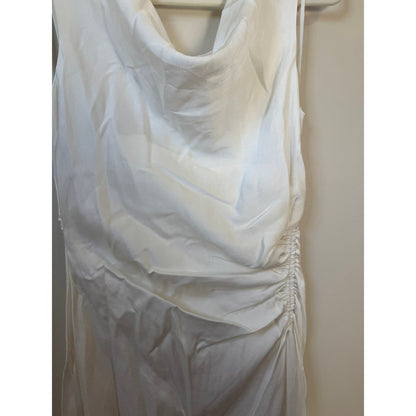 A.L.C. White Cowl Neck Ruched Maxi Dress Sleeveless Gown Bridal Event