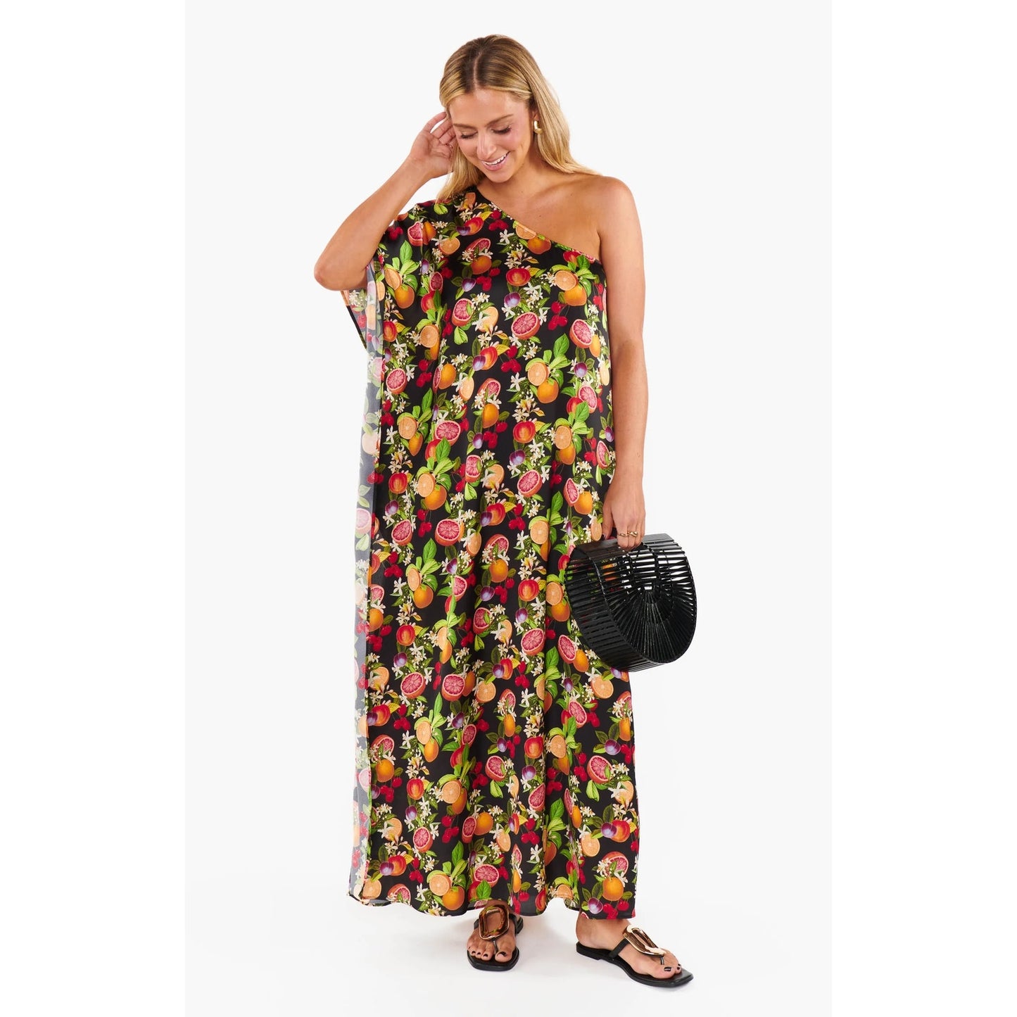 NEW Show Me Your Mumu Tropez One Shoulder Maxi Dress Tropical Sangria Size Large