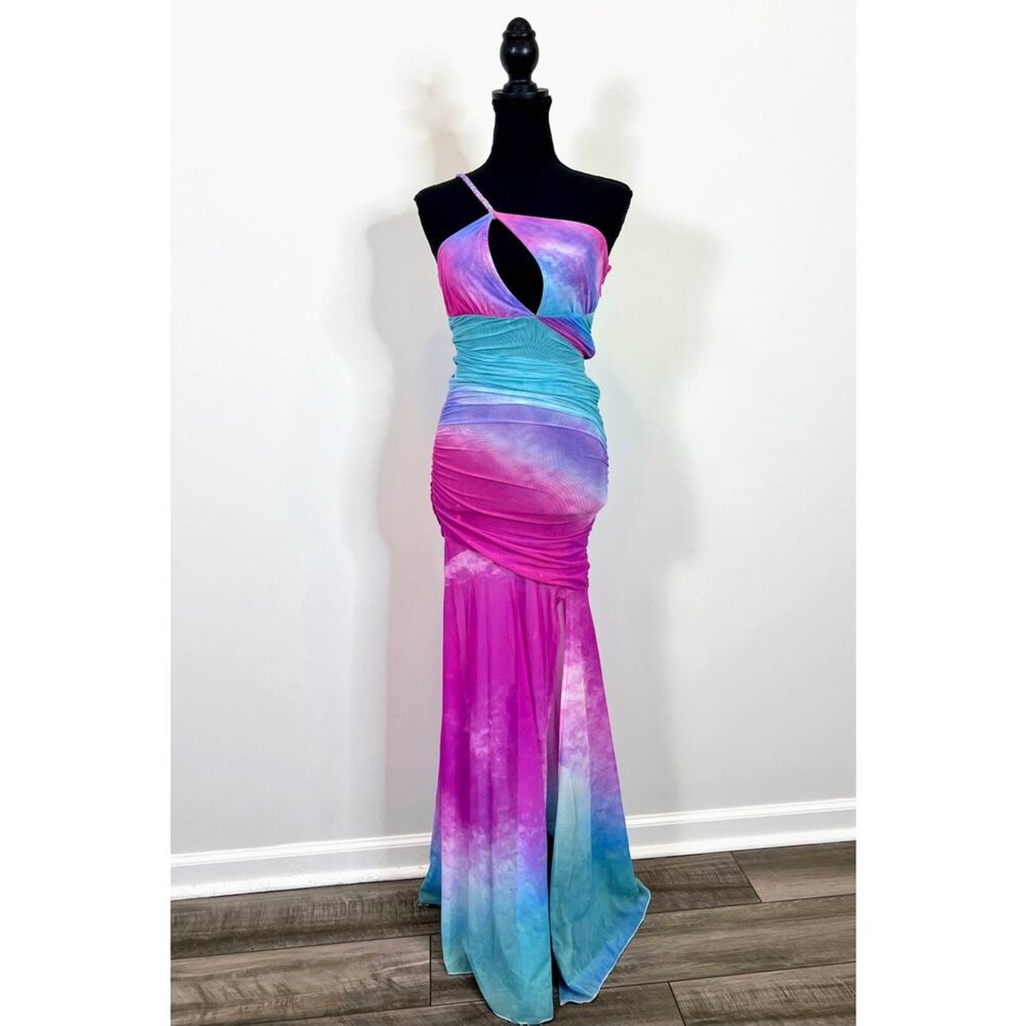 Rococo Sand Cloud One Shoulder‎ Maxi Dress in Multicolor Size XXS Cutout Party