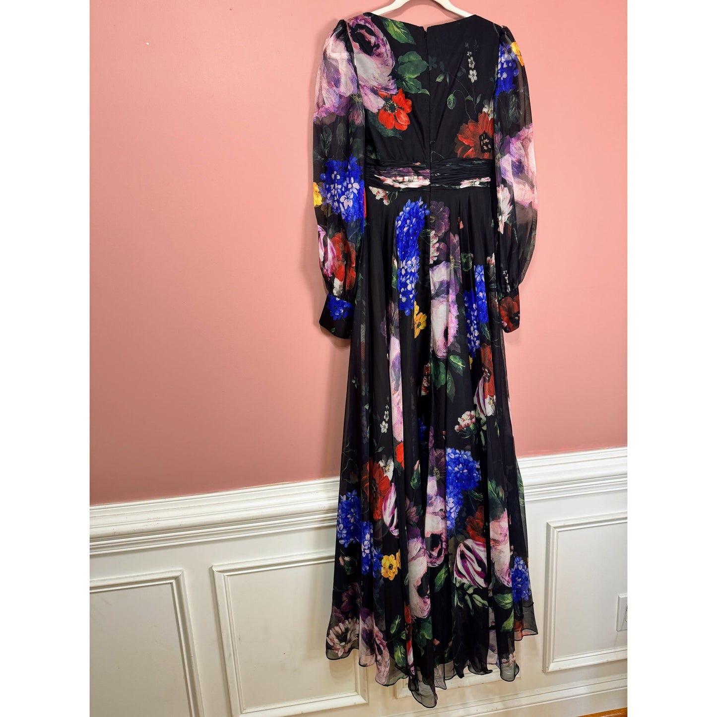 NEW NWT Mac Duggal Bishop Sleeve Floral Print Dress  STYLE 67872 Size 2
