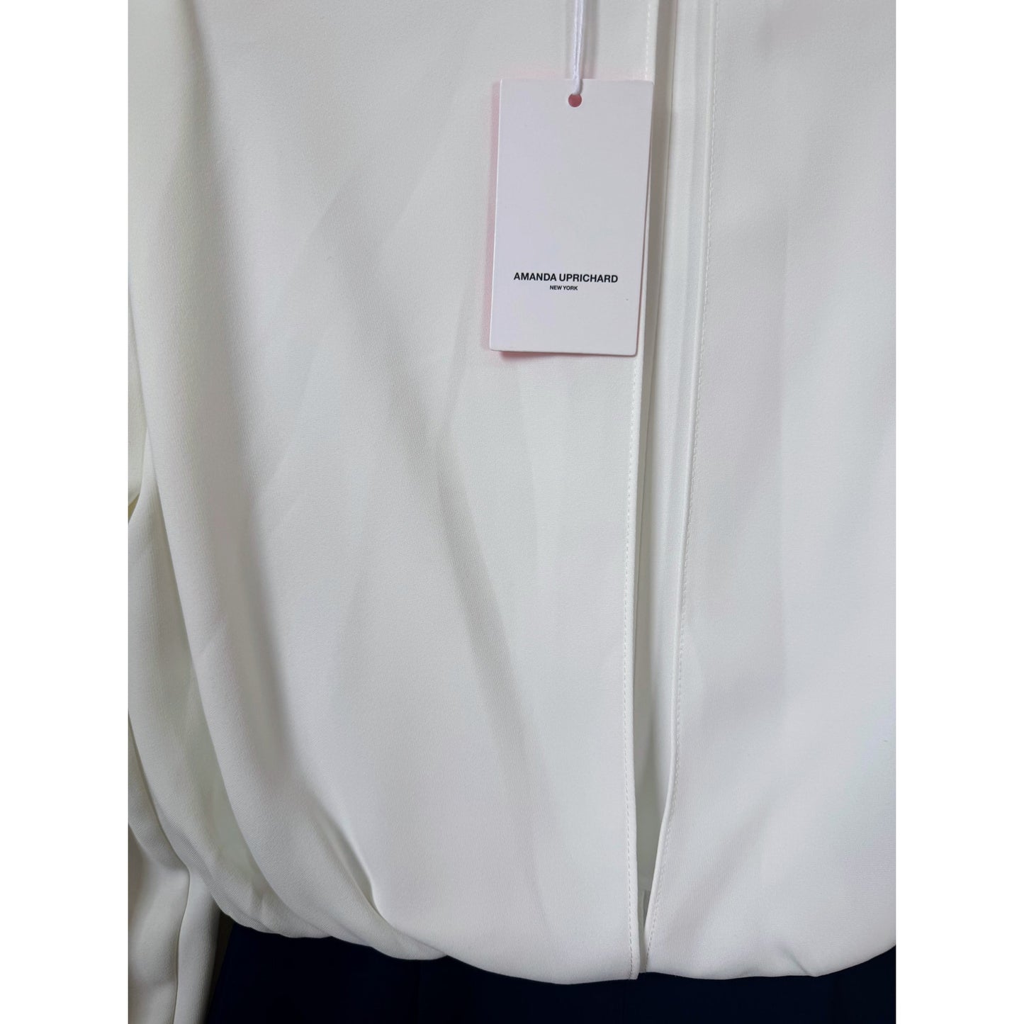 NEW NWT Amanda Uprichard Baldwin Long Sleeve Mini Dress Size Small White Navy