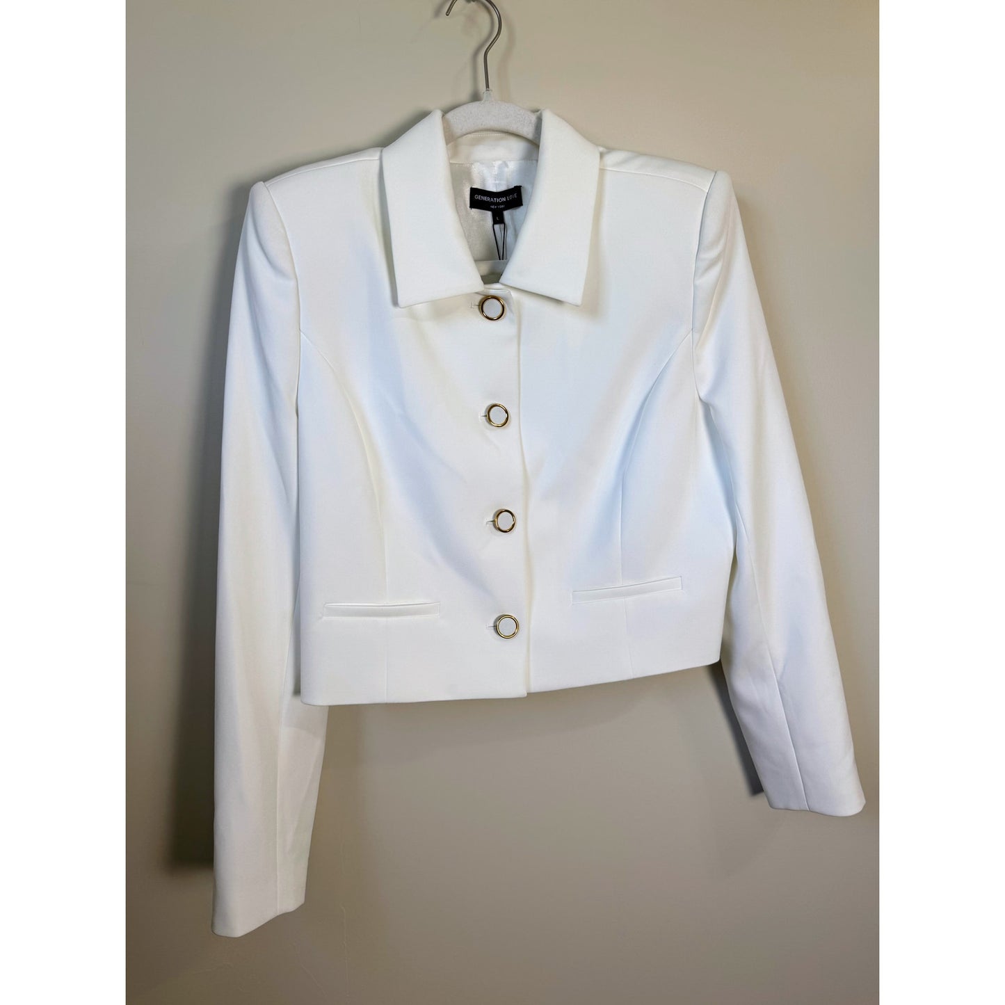 NEW NWT Generation Love Oliver Crepe Blazer White Size Large
