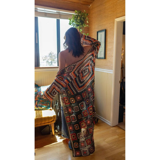 Jaded Gypsy Desert Sunset Duster Crochet Maxi Kimono One Size O/S
