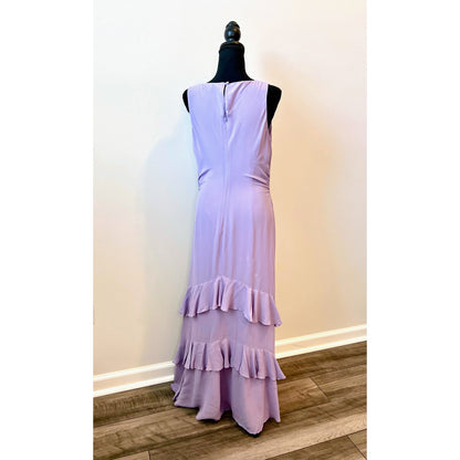 Reformation Magnus Maxi Dress in Aura Size 8 Sleeveless Tiered Ruffle Lined