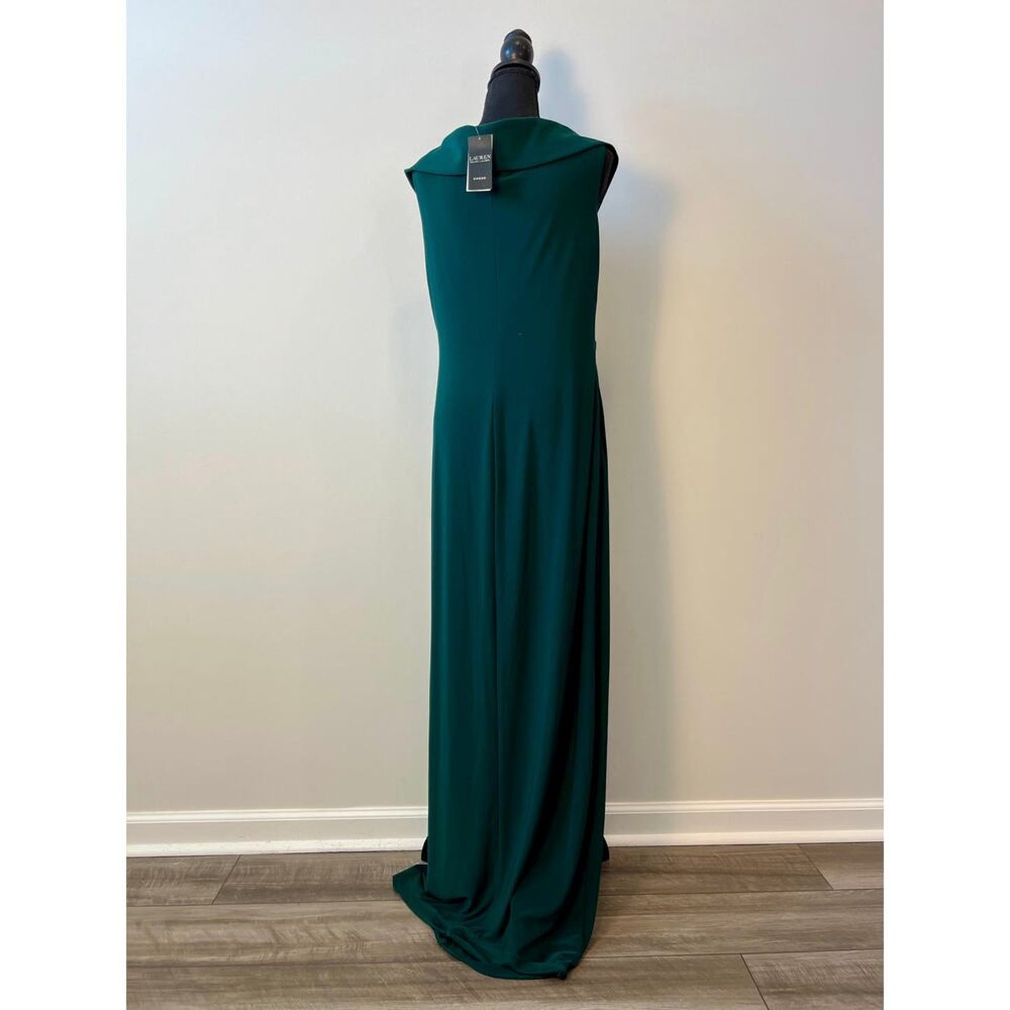 Ralph Lauren Leonidas Evening Gown Maxi‎ in Turquoise Size 14 Twist Front Lined