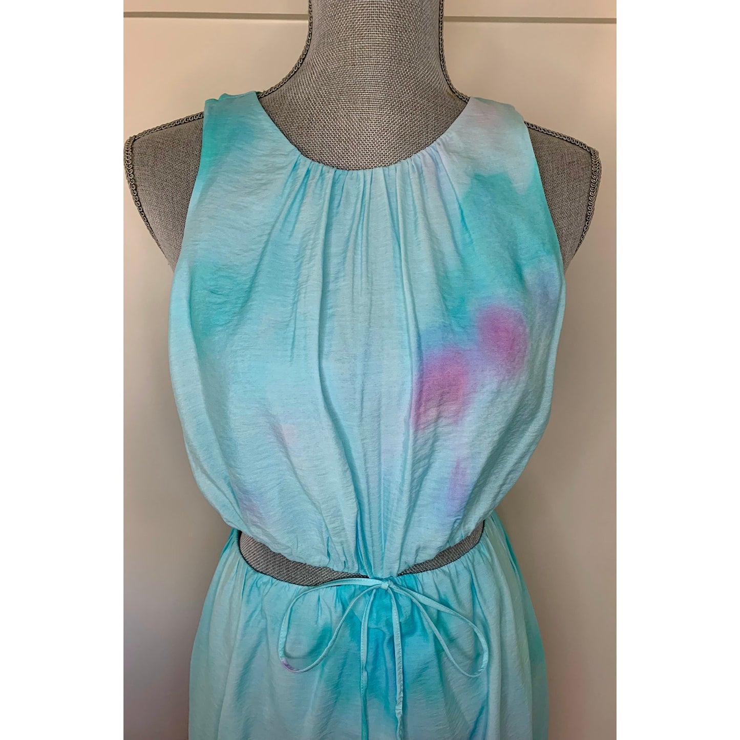 Jonathan Simkhai Alfie Maxi Dress in Sunset Blur Orchid Large Tie Dye Lined