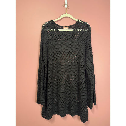 Show Me Your Mumu Paula Pullover in Black Crochet Size XXL