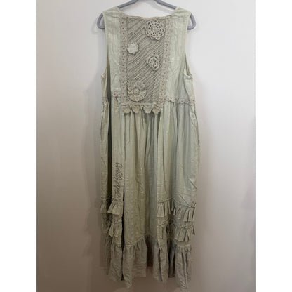 Jaded Gypsy Striped Crochet Lace Ruffle Tiered Duster One Size