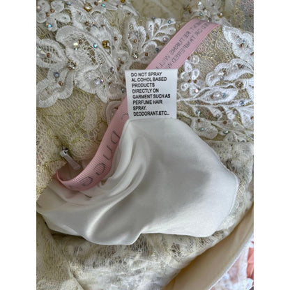 NEW NWT Mac Duggal A79341 Applique‎ Sleeveless Gown Ivory Size 16