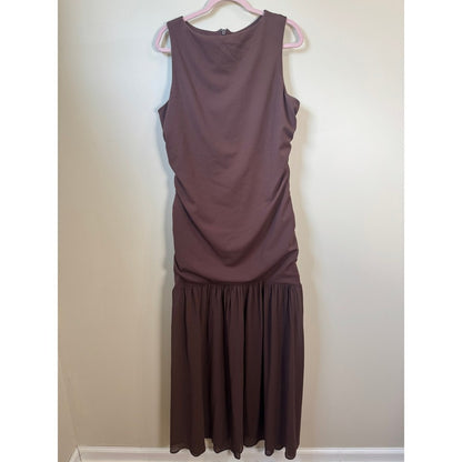 Show Me Your Mumu Chocolate Brown Ruched Drop Waist Maxi Dress XXL
