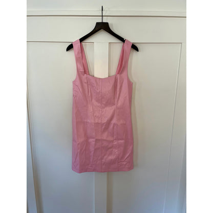 Show Me Your Mumu Woods Mini Dress Pink Faux Leather Size Medium