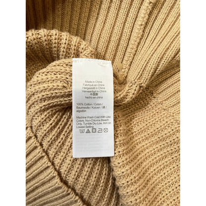 J Crew Collared Ribbed Sweater Beige Long Sleeve Pullover Size Small